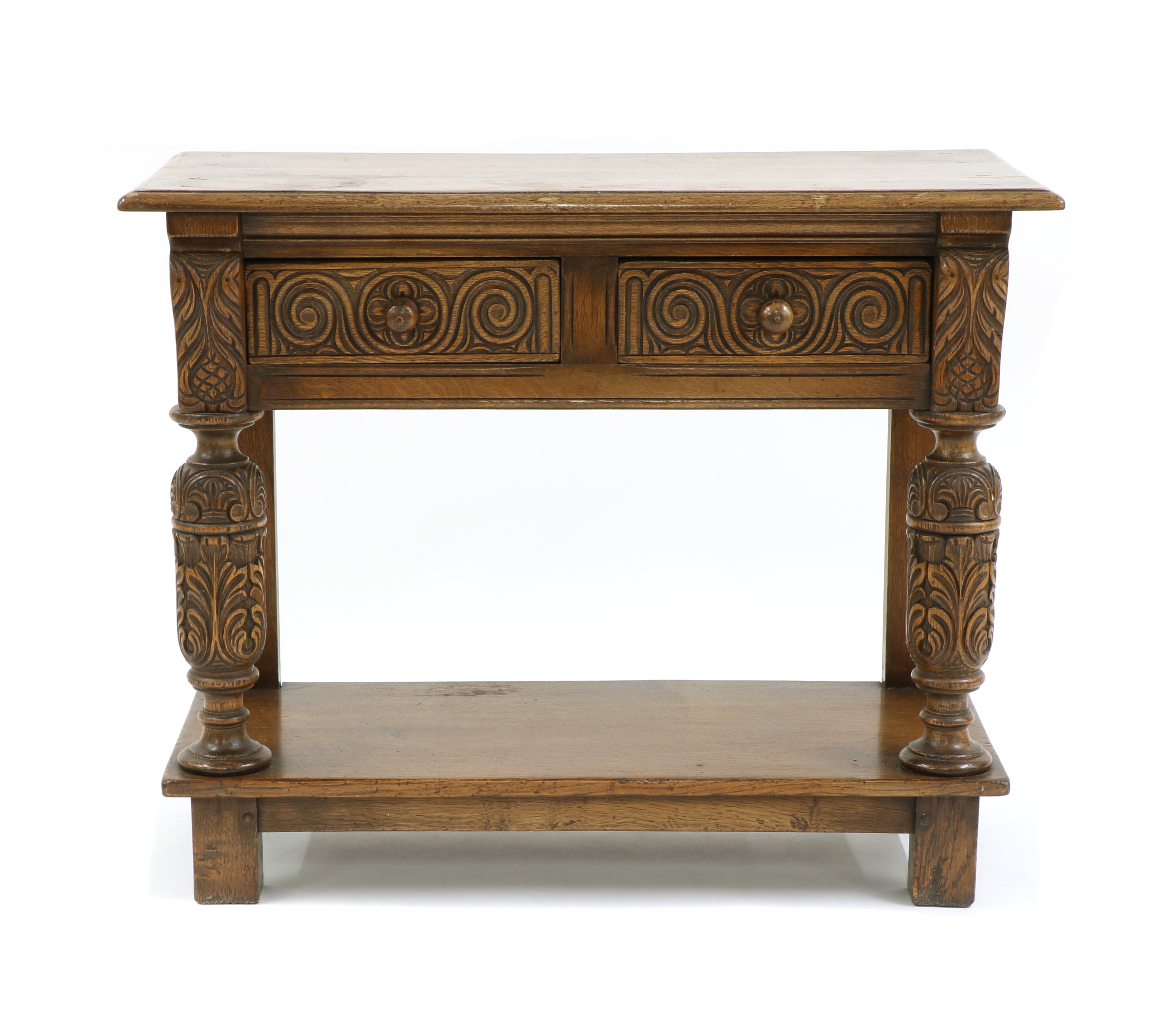 Lot 287 A Jacobean style oak side table