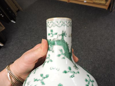Lot 154 - A Chinese green enamelled vase