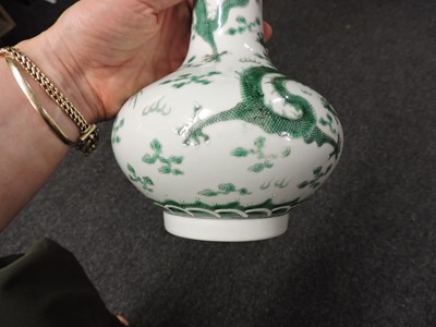 Lot 154 - A Chinese green enamelled vase