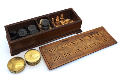 Lot 236 - A mahogany games box