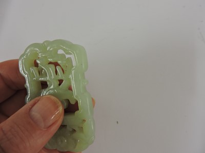 Lot 116 - Two Chinese pierced and carved jade plaques