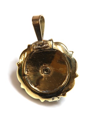 Lot 102 - A Victorian pearl, diamond and enamel pendant