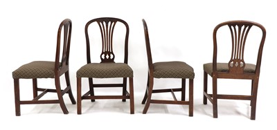 Lot 376 - A set of six George III mahogany dining chairs