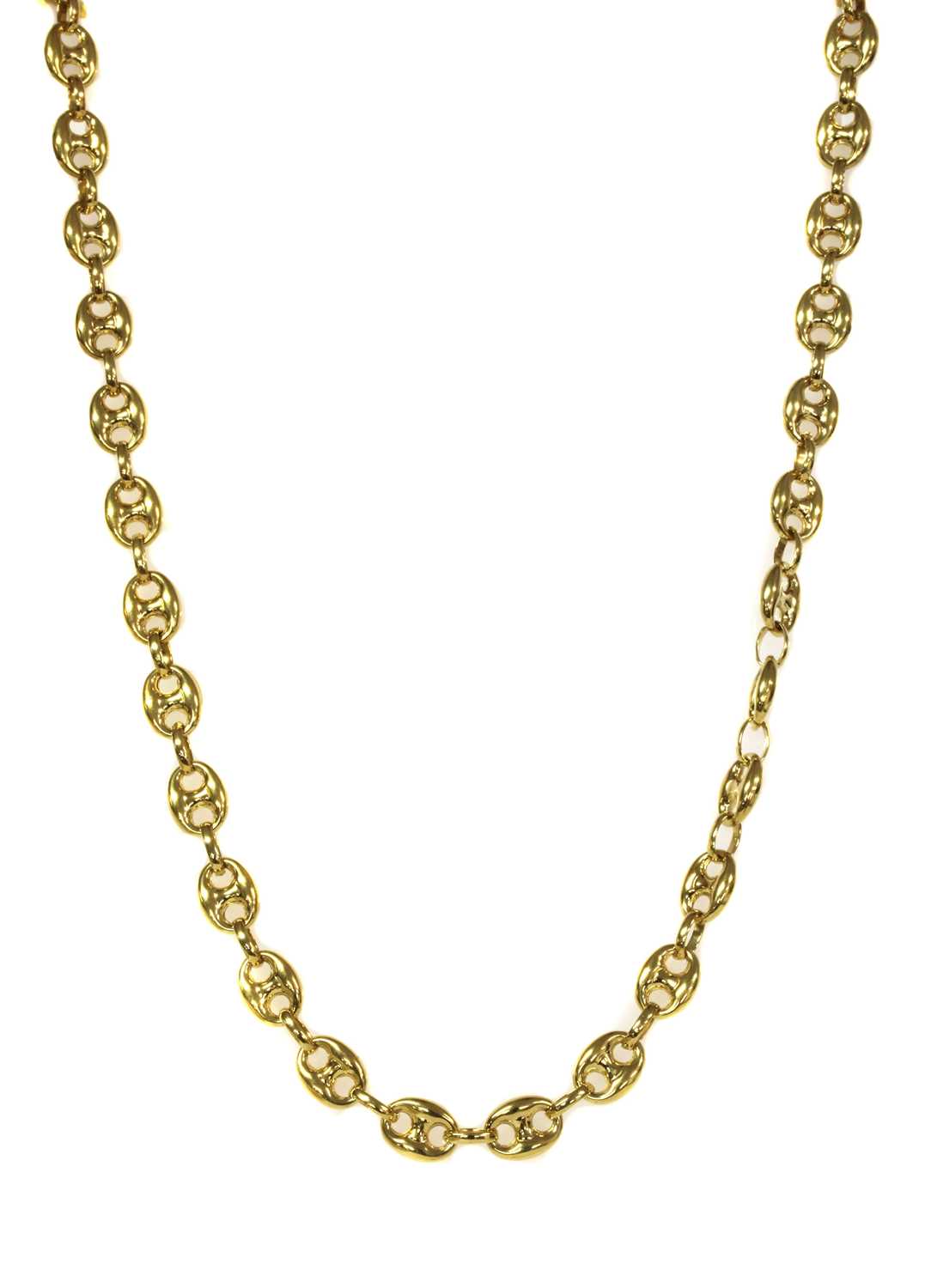 Lot 76 - A 9ct gold hollow anchor link necklace