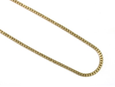 Lot 104 - A 9ct gold hollow cylinder bead link necklace