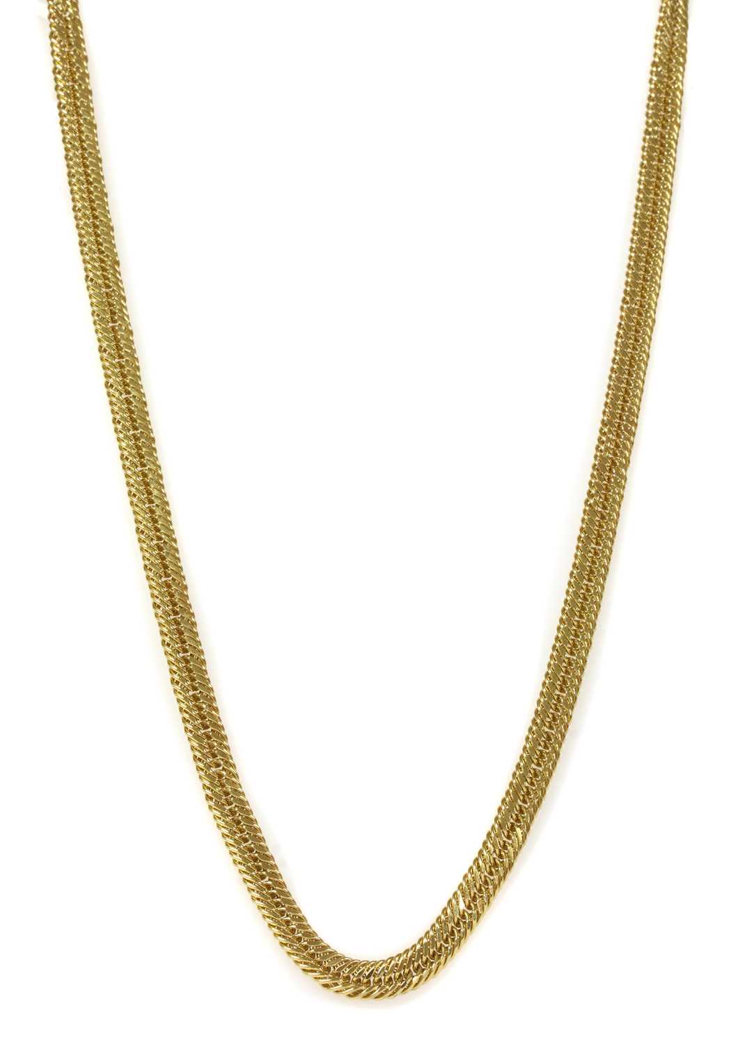 Lot 74 - A 9ct gold hollow triple curb link necklace