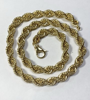 Lot 73 - A 9ct gold hollow rope link necklace