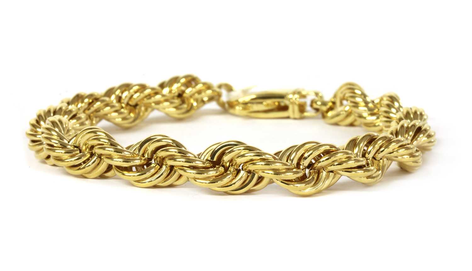 Lot 72 - A 9ct gold hollow rope link bracelet