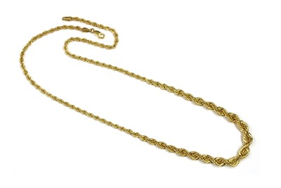 Lot 106 - A 9ct gold graduated rope link chain
