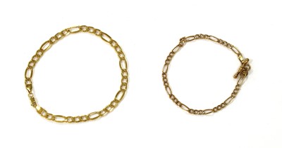 Lot 68 - A 9ct gold hollow figaro link bracelet