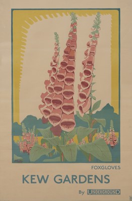 Lot 158 - A London Underground poster: 'Foxgloves, Kew Gardens by Underground'