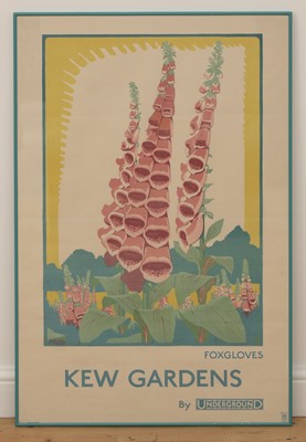 Lot 158 - A London Underground poster: 'Foxgloves, Kew Gardens by Underground'