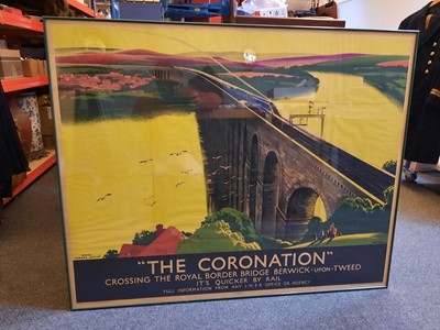 Lot 178 - An LNER travel poster: 'The Coronation Crossing the Royal Border Bridge Berwick-upon-Tweed'