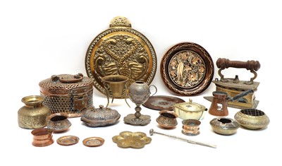 Lot 235 - A collection of Eastern brass and copper wares