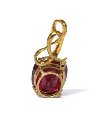 Lot 91 - A 9ct gold fracture filled ruby and diamond pendant