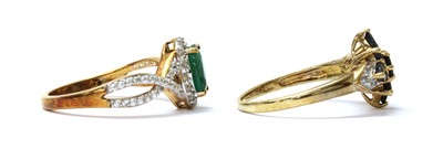 Lot 221 - A 9ct gold emerald and zircon cluster ring