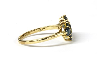 Lot 36 - A 9ct gold treated blue diamond ring