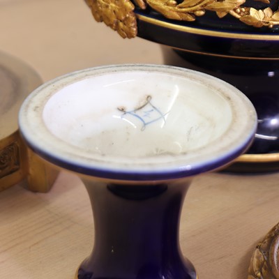 Lot 243 - A cobalt blue porcelain and gilt-bronze table lamp
