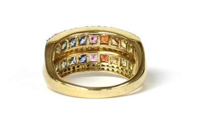 Lot 113 - A 9ct gold varicoloured sapphire ring