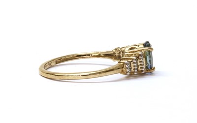 Lot 184 - A 9ct gold zoisite and diamond ring
