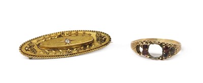 Lot 1350 - A Victorian 15ct gold ring mount