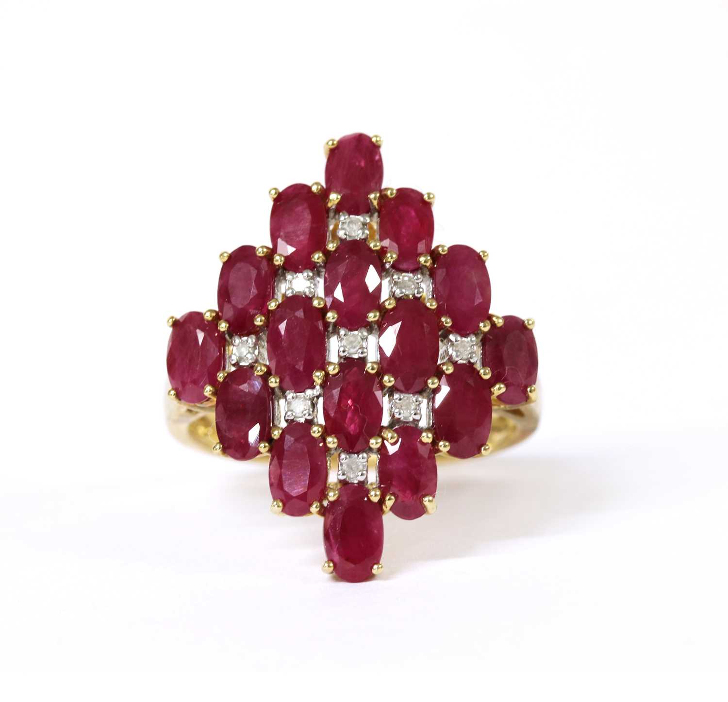 Lot 95 - A 9ct gold ruby and diamond ring