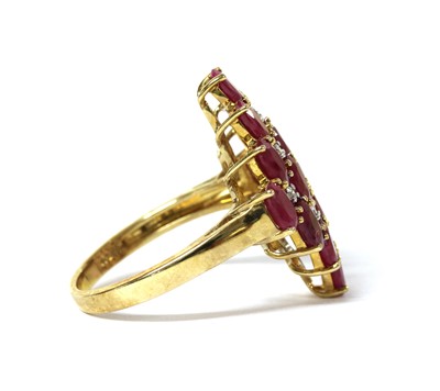 Lot 95 - A 9ct gold ruby and diamond ring
