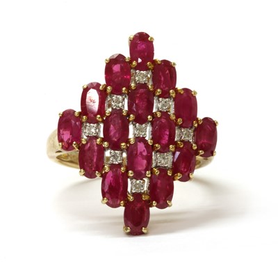 Lot 130 - A 9ct gold ruby and diamond ring