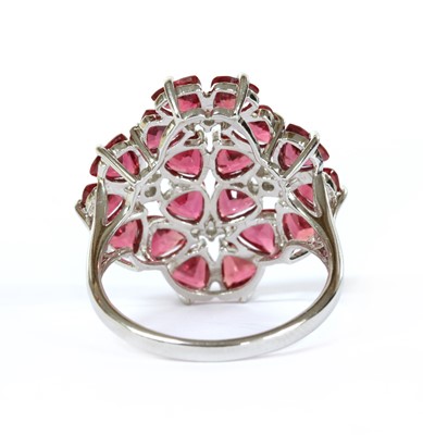 Lot 236 - A 9ct white gold floral cluster ring