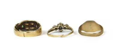 Lot 179 - Three 9ct gold rings