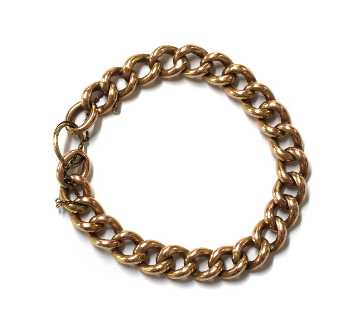 Lot 63 - A hollow gold curb link bracelet