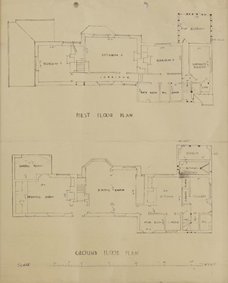 Lot 79 - A collection of architectural elevations and floor plans
