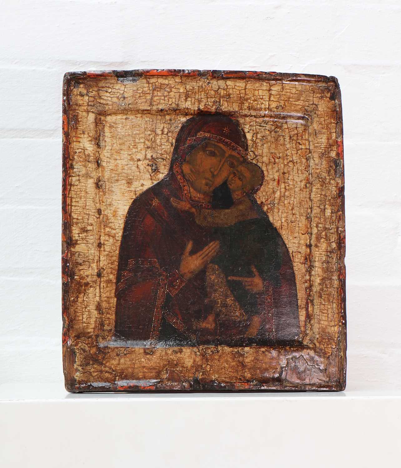 Lot 38 - An icon of the Mother of God of Tenderness