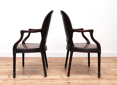 Lot 12 - A pair of mahogany hall chairs
