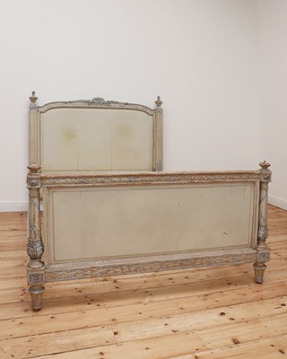 Lot 213 - A French Louis XVI-style painted double bed