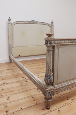 Lot 213 - A French Louis XVI-style painted double bed
