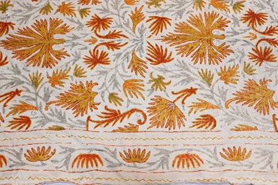 Lot 220 - A pair of crewelwork curtains