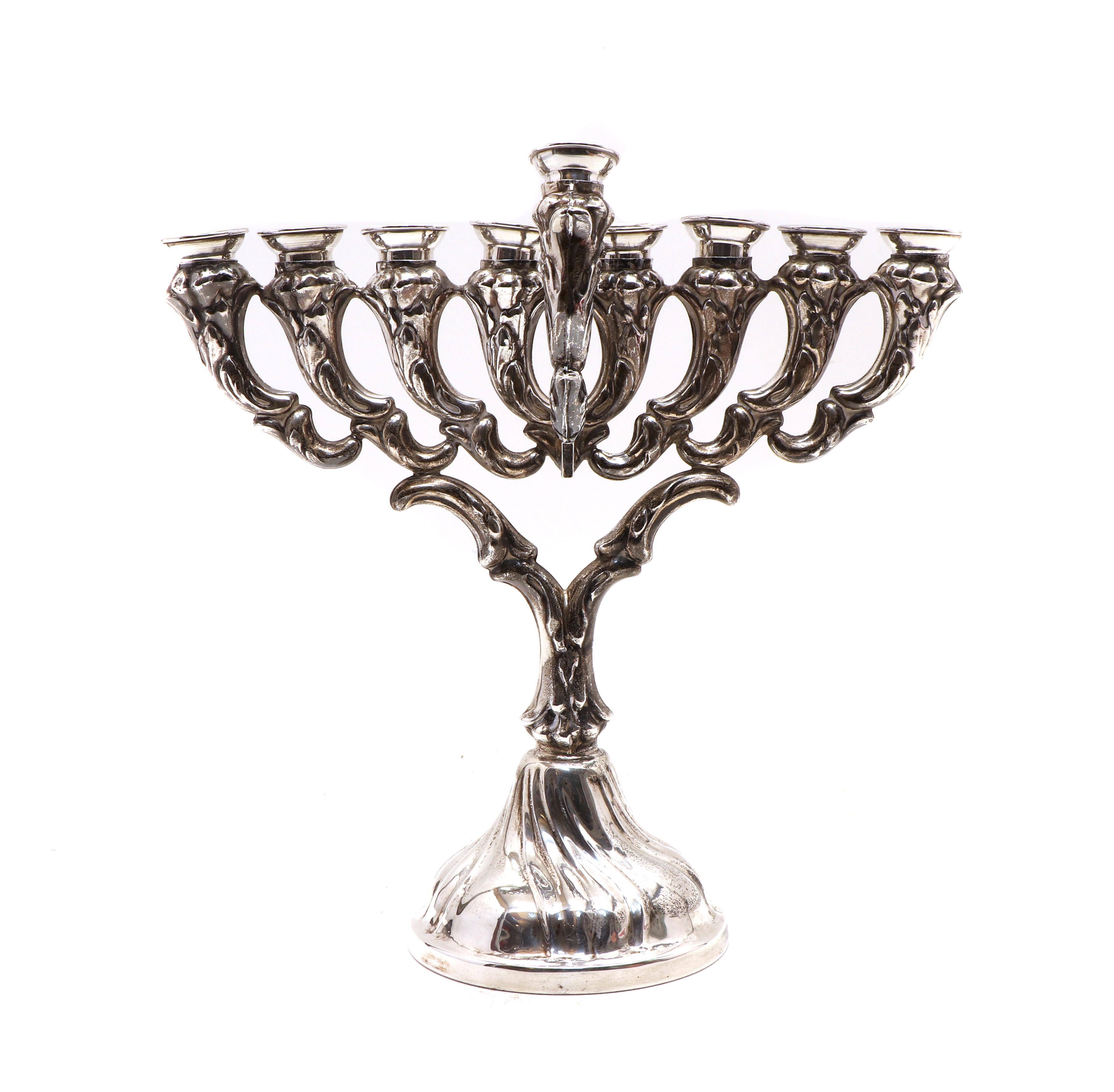 Lot 43 A silver menorah,