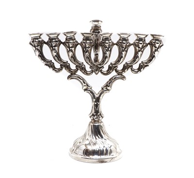 Lot 43 - A silver menorah