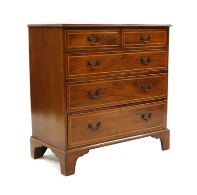 Lot 353 - An Edwardian mahogany and boxwood strong chest of drawers