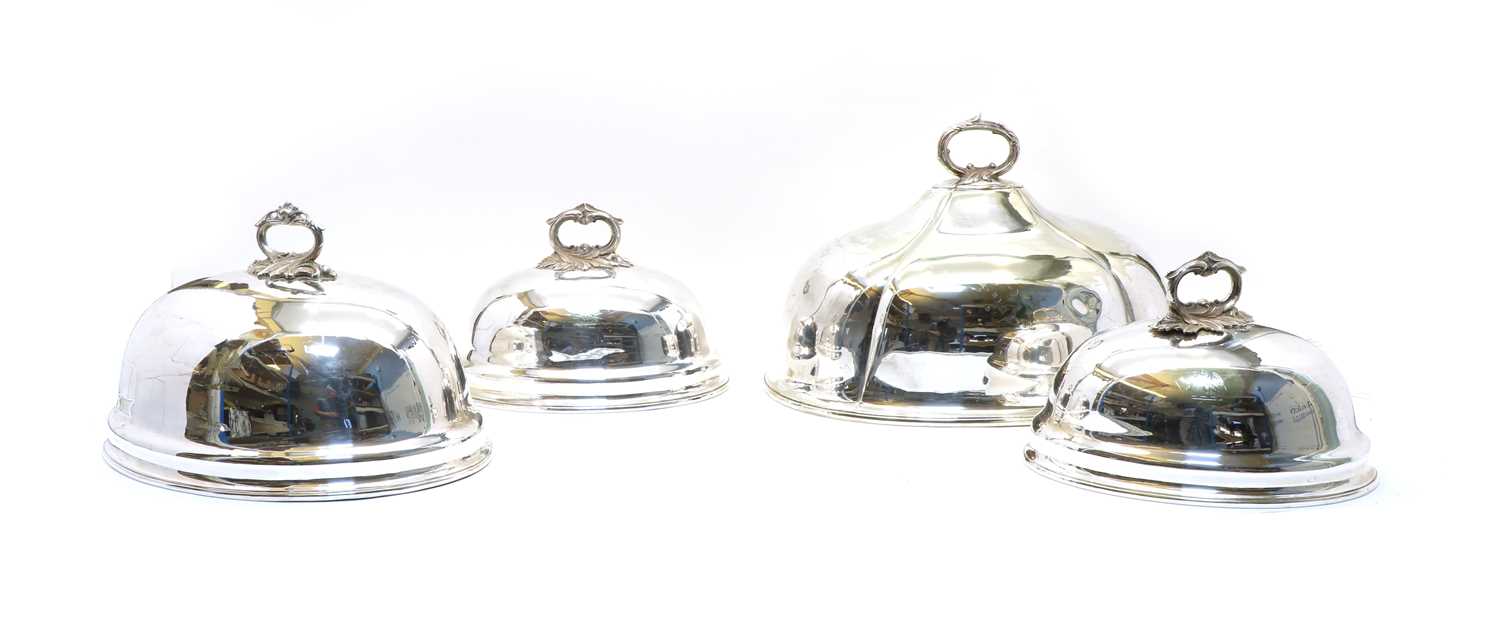 Lot 61 - A large silver-plated meat cover