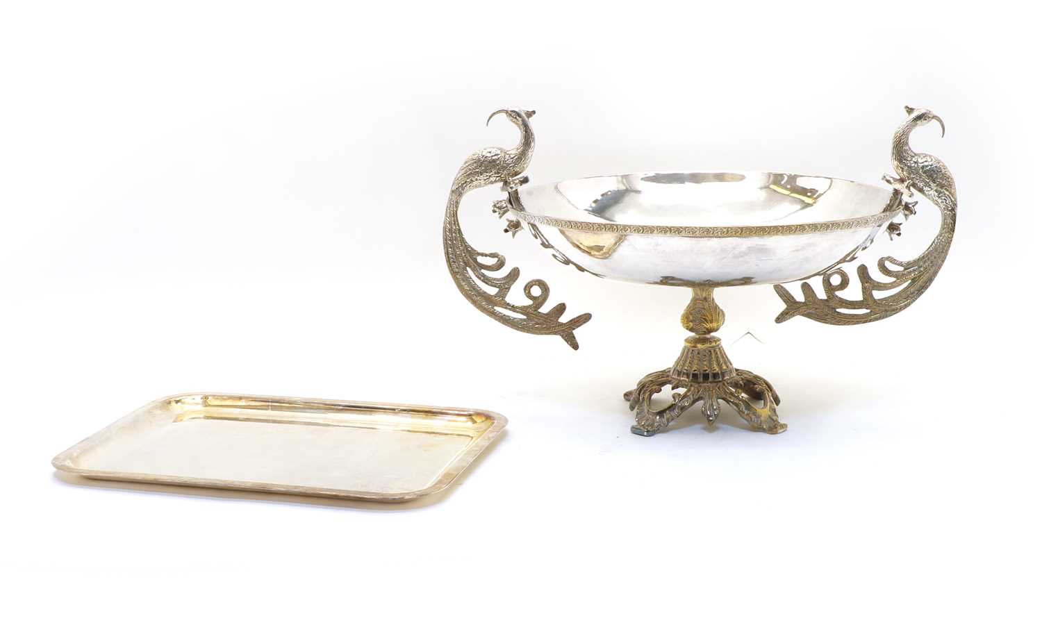 Lot 60 - A large silver plated footed centre bowl