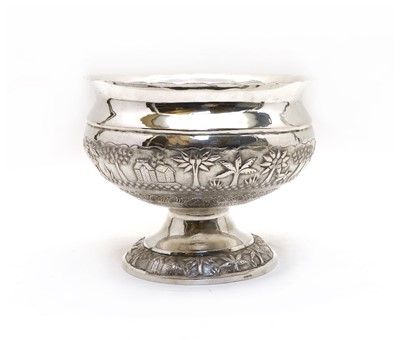 Lot 48 - An Indian silver pedestal bowl