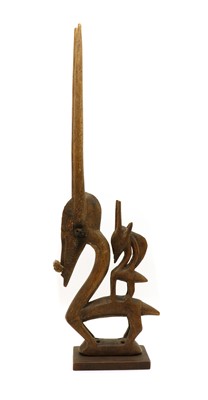 Lot 188 - An African sculpture, Chiwara, female antelope with baby