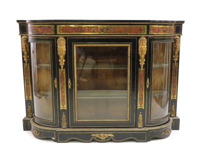 Lot 587 - A Victorian ebonised and boullework credenza