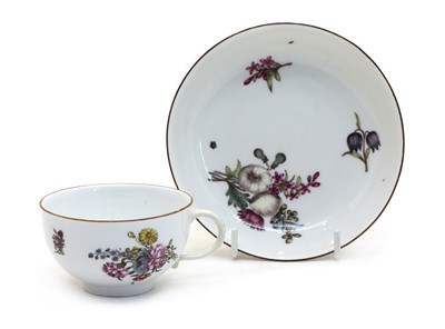 Lot 183 - A Meissen teacup and saucer