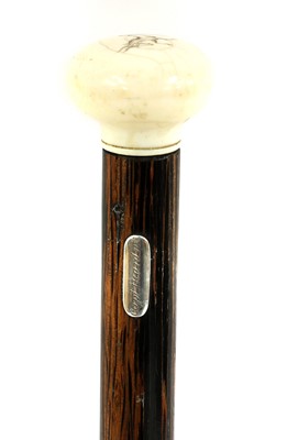 Lot 306 - An ivory topped walking cane