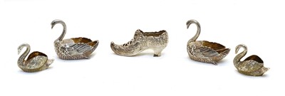 Lot 66 - A pair of Dutch silver ornaments in the form of swans