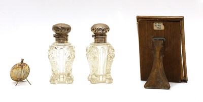Lot 49 - Two silver mounted and glass scent bottles