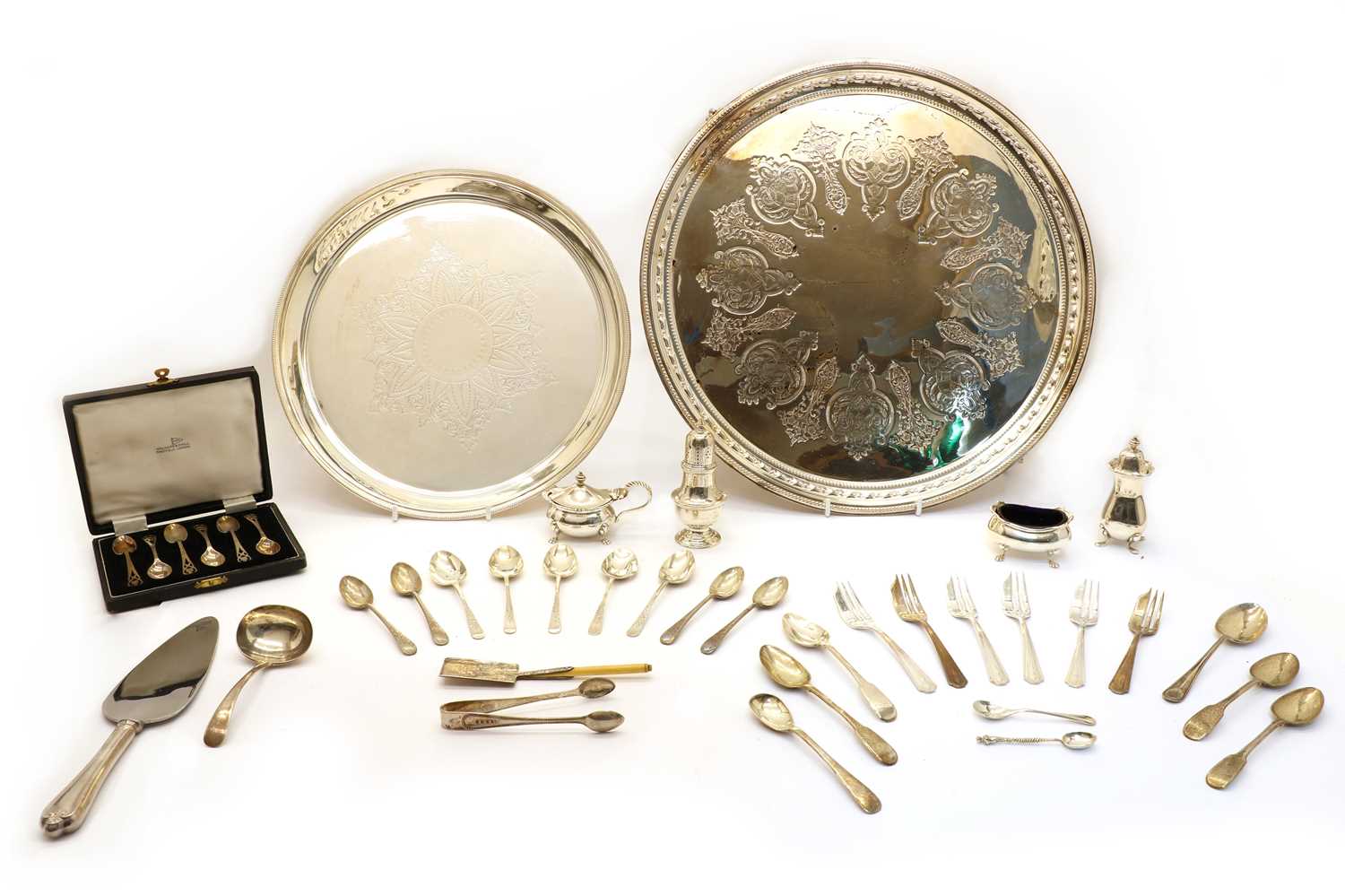 Lot 80 - Four silver condiment items